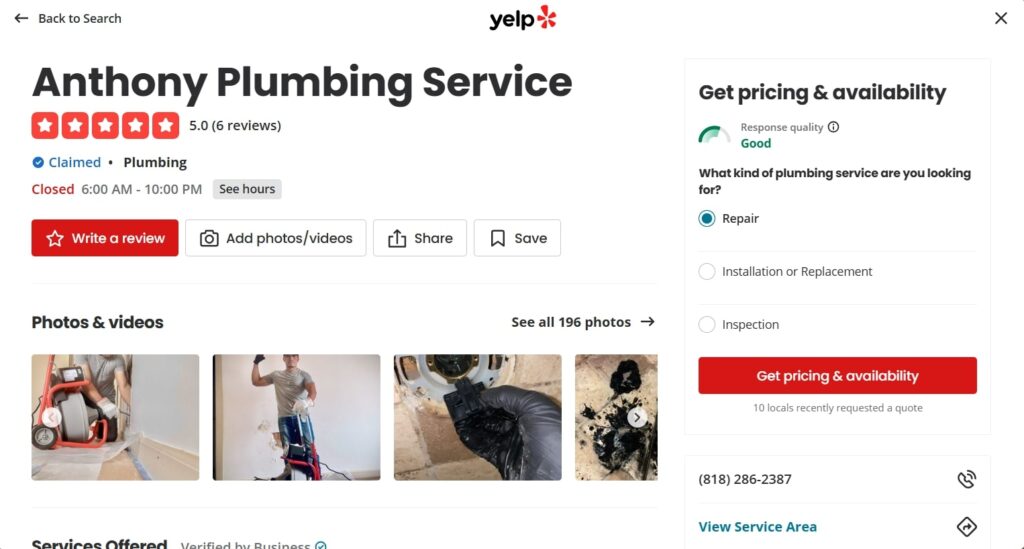 Emergency Plumber in Los Angeles – Anthony Plumbing Services